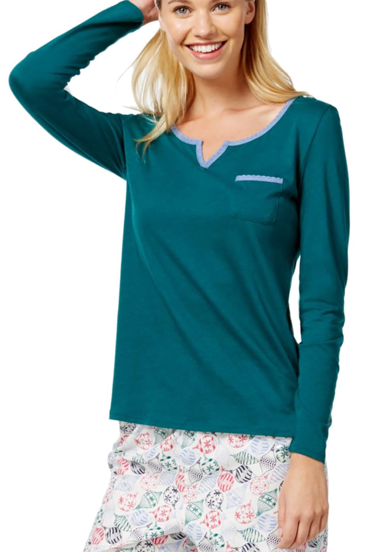 Nautica Green/Denim Pocket-Front Lounge Tee