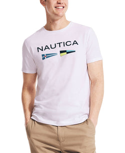 Nautica Logo And Flag T-shirt Bright White thumbnail 1