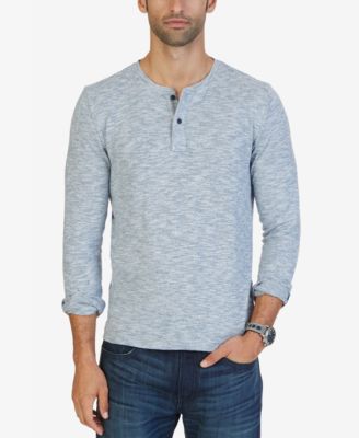 Nautica Mens Slim-Fit Heathered Henle Anchor Blue