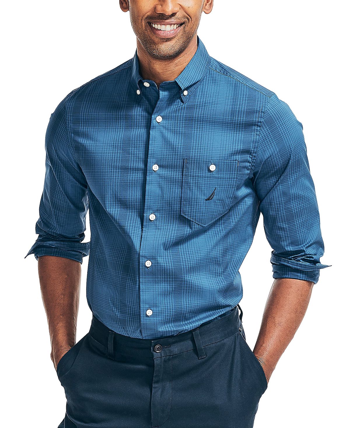 Nautica Navtech Moisture-wicking Performance Stretch Plaid Shirt Under Current