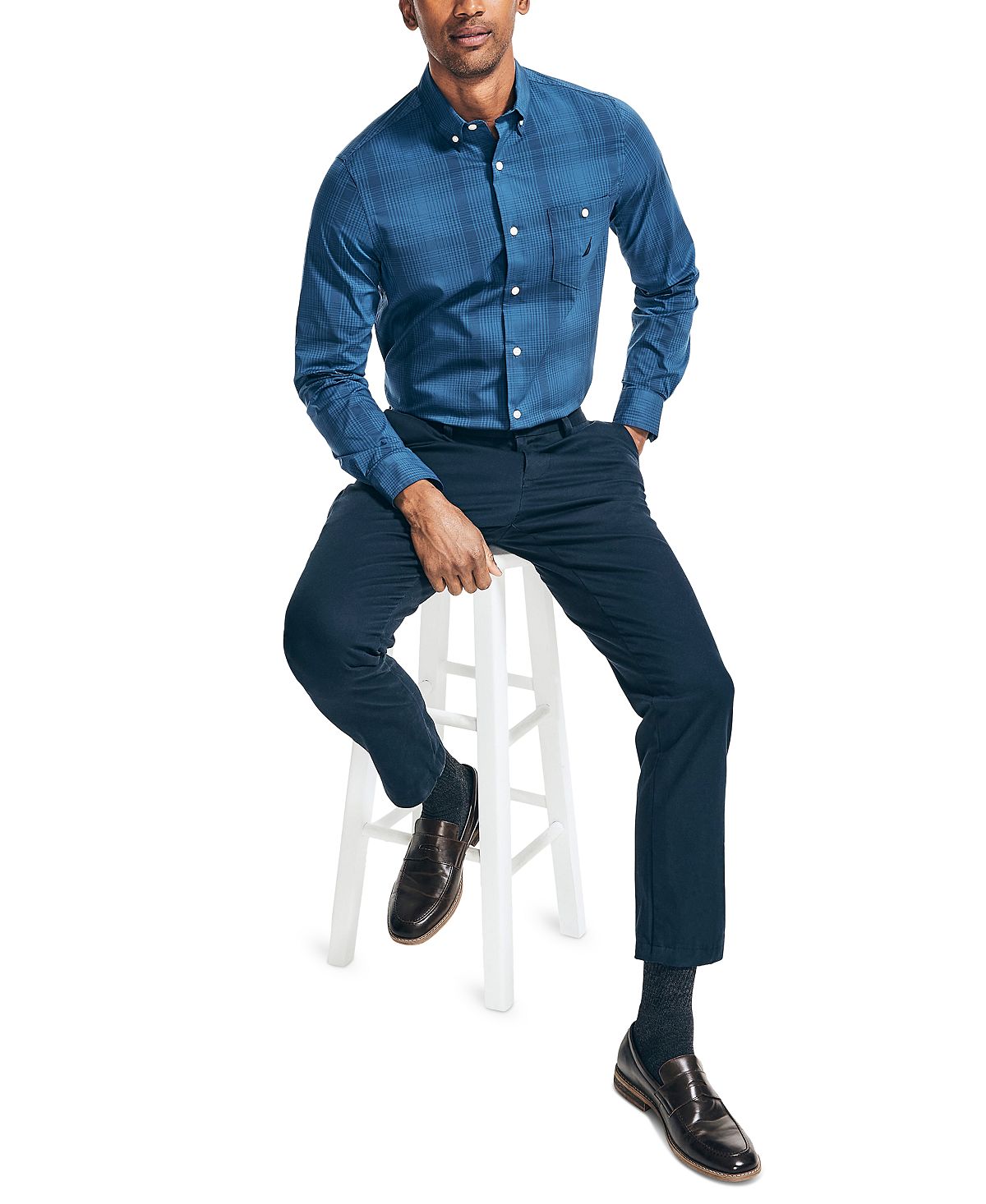 Nautica Navtech Moisture-wicking Performance Stretch Plaid Shirt Under Current