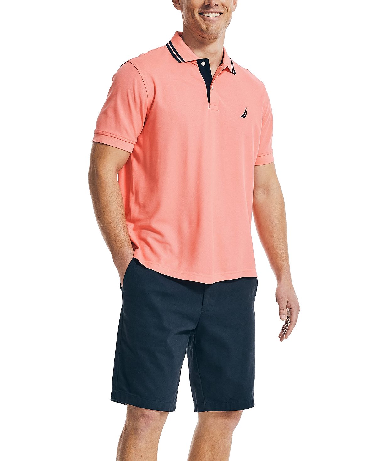 Nautica Navtech Performance Wicking Classic Fit Polo Shirt Sugar Coral