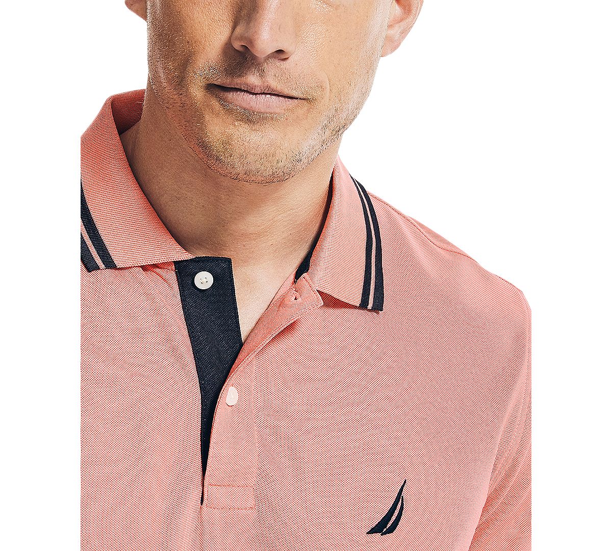 Nautica Navtech Performance Wicking Classic Fit Polo Shirt Sugar Coral