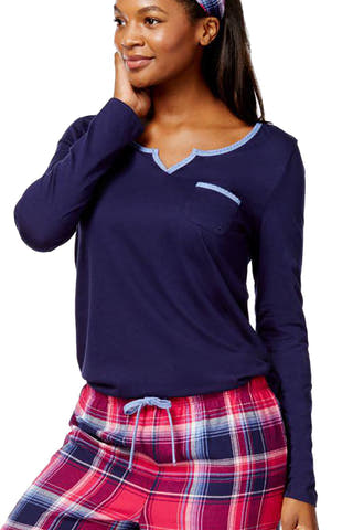 Nautica Navy/Denim Pocket-Front Lounge Tee