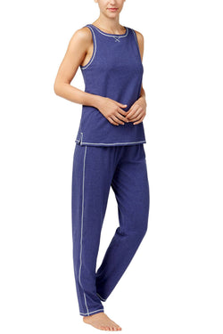 Nautica Navy-Heather Brushed-Jersey Lounge Tank thumbnail 2