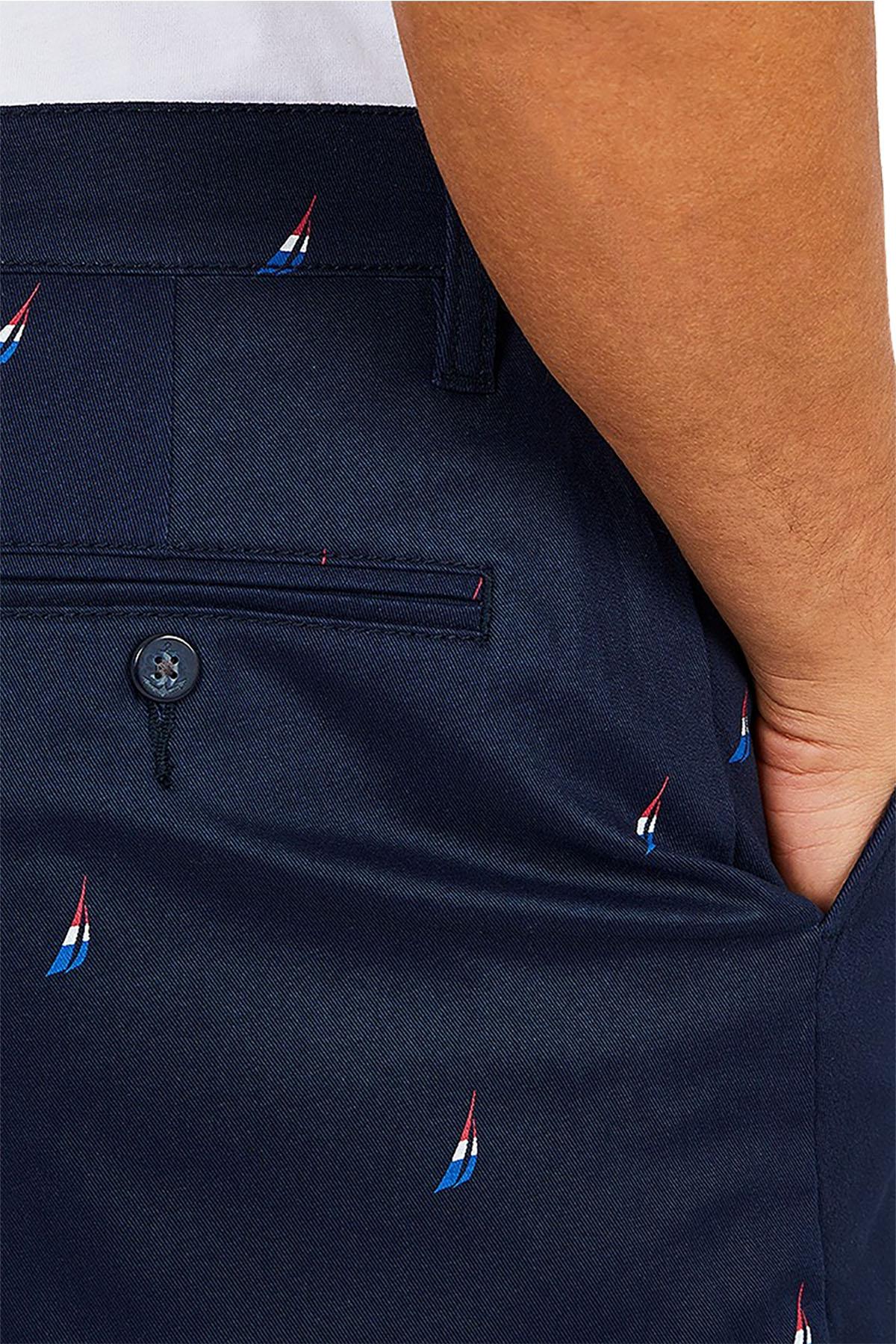 Nautica Navy Logo-Embroidered Racer 8.5'' Classic-Fit Stretch Short
