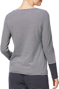 Nautica Navy Stripe/Snowflake Reversible Lounge Top thumbnail 4