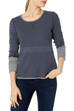 Nautica Navy Stripe/Snowflake Reversible Lounge Top thumbnail 2