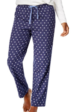 Nautica Navy/White Anchor/Snowflake-Print 3-Piece Sleepwear Set thumbnail 4