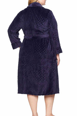 Nautica PLUS Eclipse-Blue Plush Textured Robe thumbnail 2