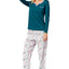 Nautica PLUS Green/Creme Knit/Flannel 3-Piece Pajama Set