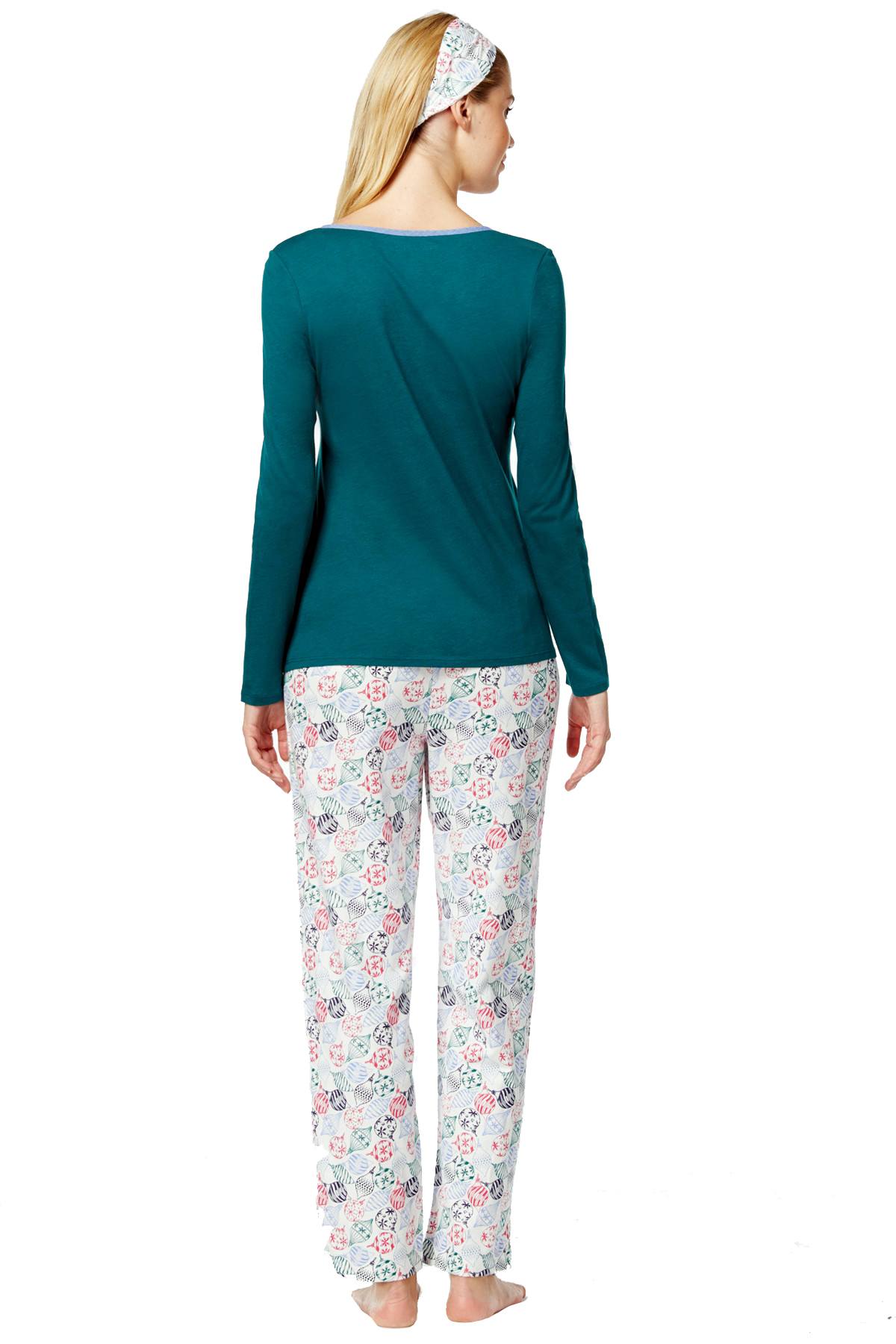 Nautica PLUS Green/Creme Knit/Flannel 3-Piece Pajama Set