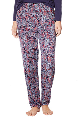 Nautica PLUS Navy/Paisley Stretch-Jersey Pajama Pant thumbnail 2