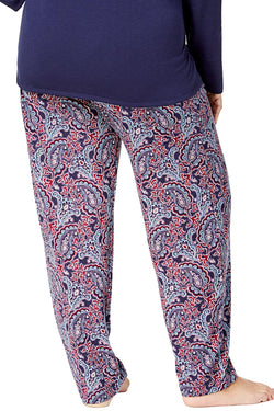 Nautica PLUS Navy/Paisley Stretch-Jersey Pajama Pant thumbnail 3