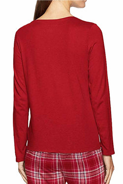Nautica Red Cotton-Blend V-Neck Lounge Top thumbnail 3