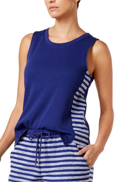 Nautica Royal-Blue Side-Striped Lounge Tank thumbnail 1