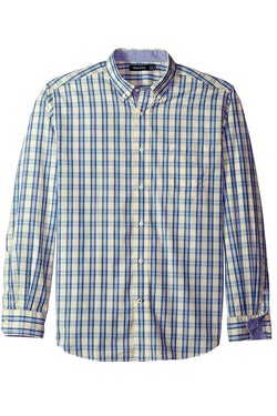 Nautica Soft Yellow Ground Plaid Poplin Shirt thumbnail 2