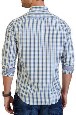 Nautica Soft Yellow Ground Plaid Poplin Shirt thumbnail 3