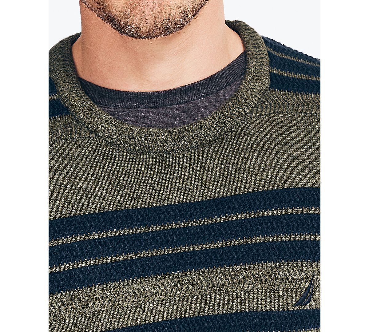 Nautica Striped Sweater Forest Night Heather – CheapUndies