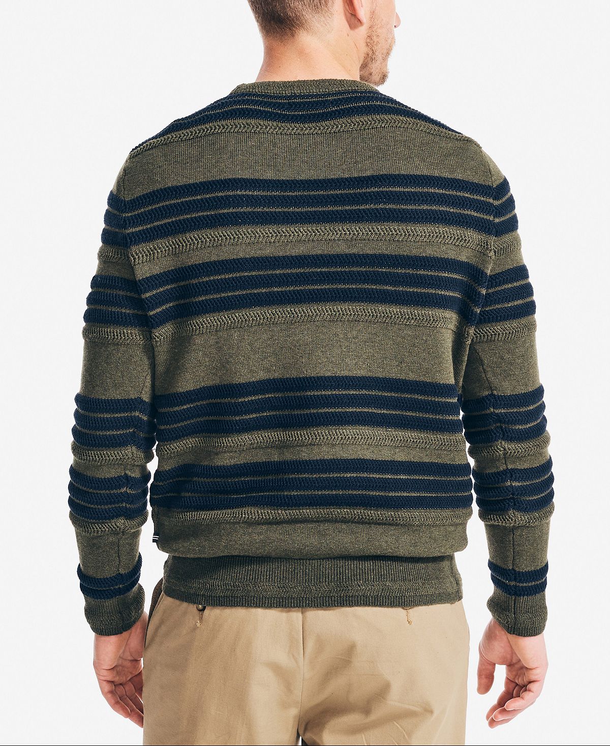 Nautica Striped Sweater Forest Night Heather
