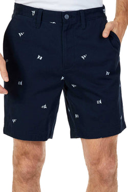 Nautica True-Navy Flag-Print Critter Deck Short thumbnail 2