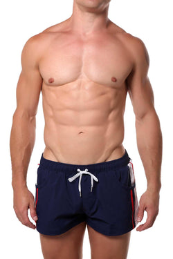 Navy Striped Runner Short thumbnail 2
