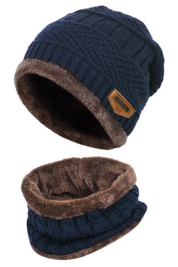 Navy Ultra-Soft 2Pc Fleece-Lined Beanie/Neck Warmer thumbnail 2