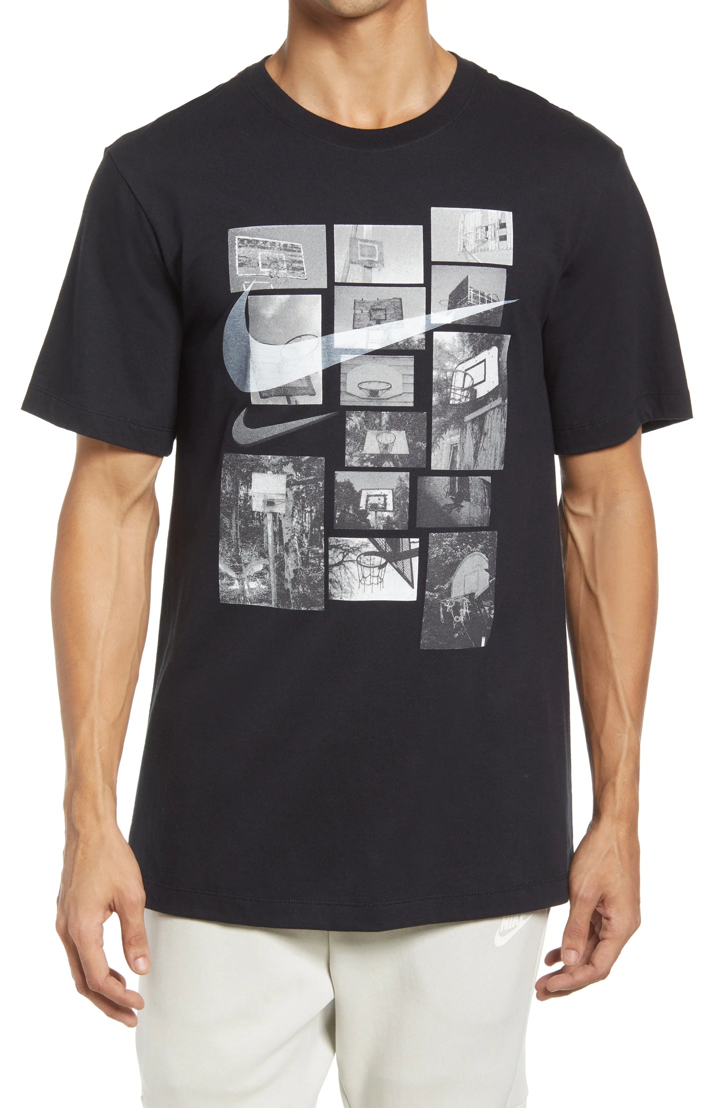 Nike Basketball Cotton Graphic Tee in Black