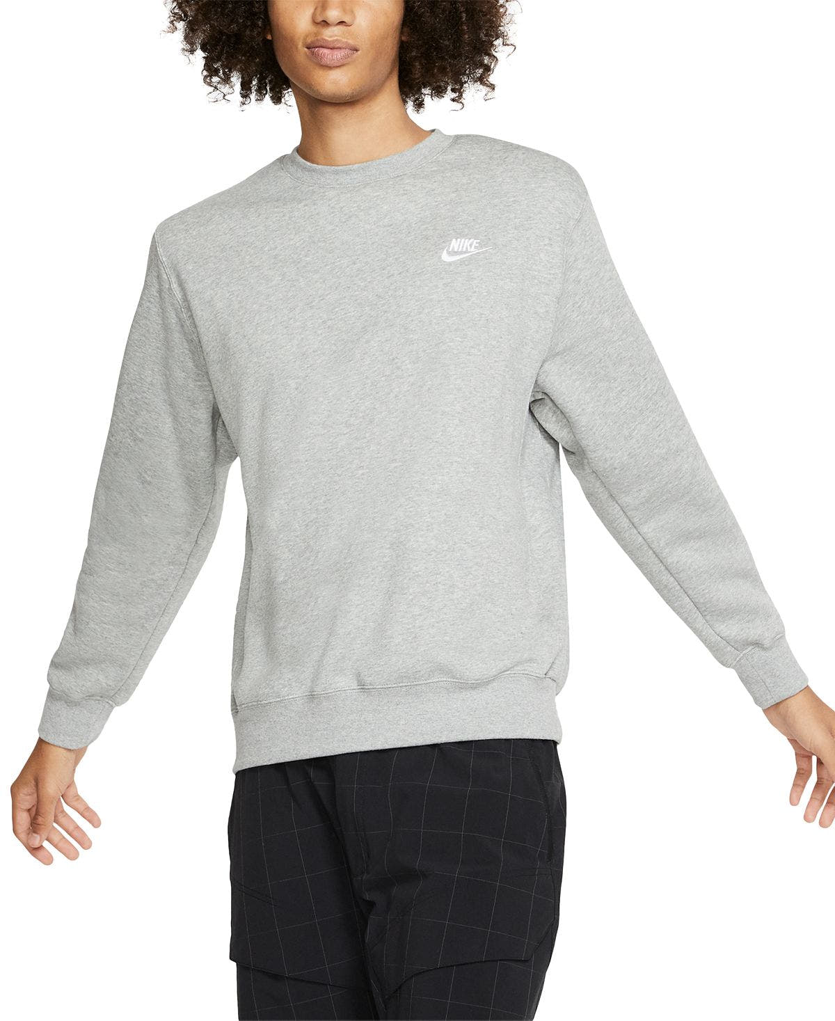 Nike Club Fleece Crew Sweatshirt Grey Heather