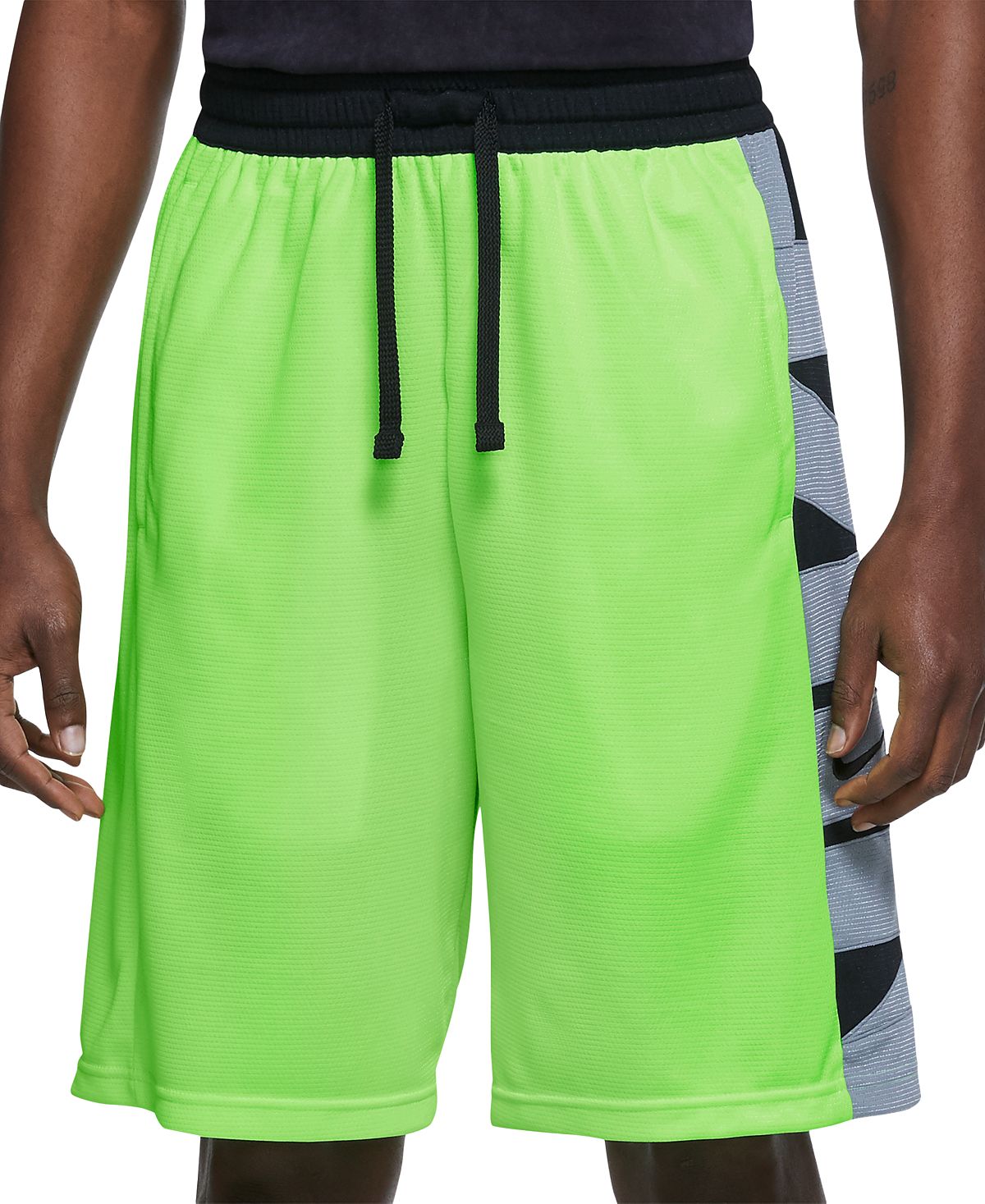 Nike Dri-fit Logo Basketball Shorts Lime/Grey/Black