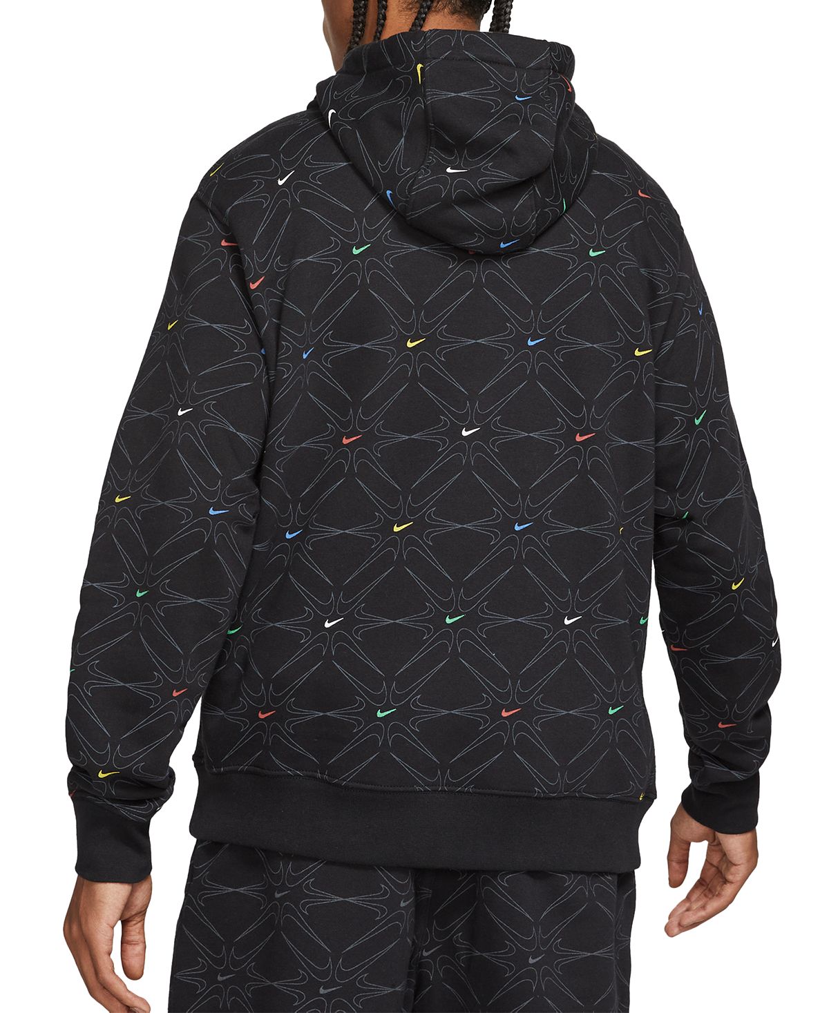 Nike Geometric Fleece Hoodie Black / Multi