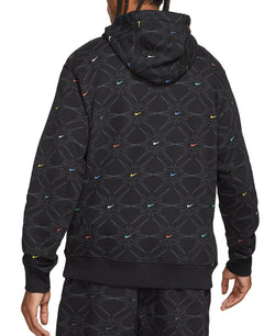 Nike Geometric Fleece Hoodie Black / Multi thumbnail 2