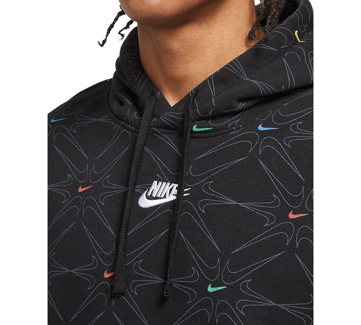 Nike Geometric Fleece Hoodie Black / Multi
