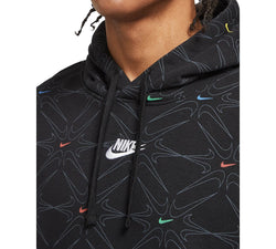 Nike Geometric Fleece Hoodie Black / Multi thumbnail 3