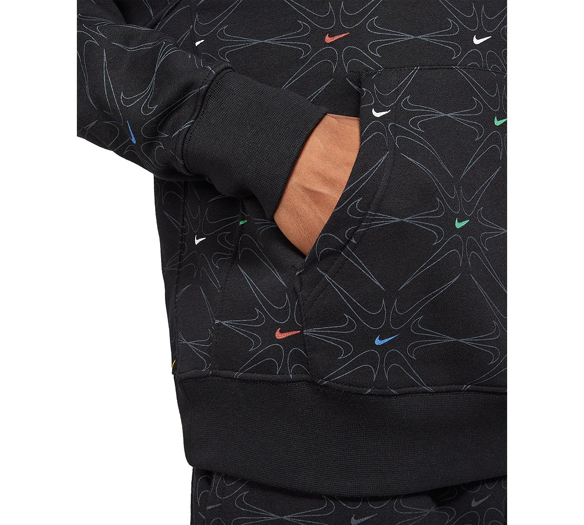 Nike Geometric Fleece Hoodie Black / Multi