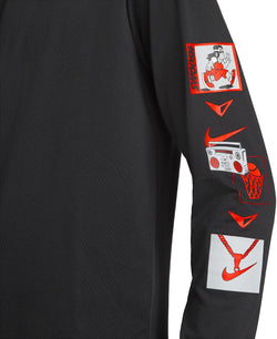 Nike Graphic-print Long-sleeve T-shirt Black thumbnail 4