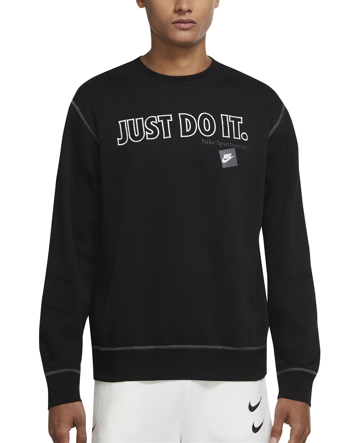 Nike Just Do It Crewneck Fleece Sweatshirt Black