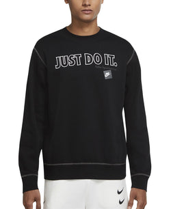 Nike Just Do It Crewneck Fleece Sweatshirt Black thumbnail 1