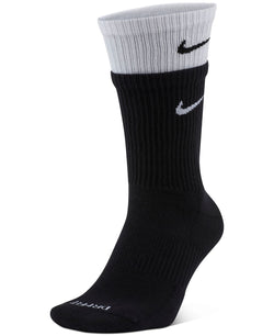 Nike Layered-look Colorblocked Cushioned Crew Socks Black/White thumbnail 1