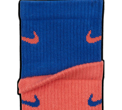 Nike Layered-look Colorblocked Cushioned Crew Socks Coral/Blue thumbnail 2