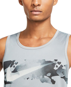 Nike Legend Dri-fit Camo Swoosh Logo Graphic Training Tank Particle Grey thumbnail 3