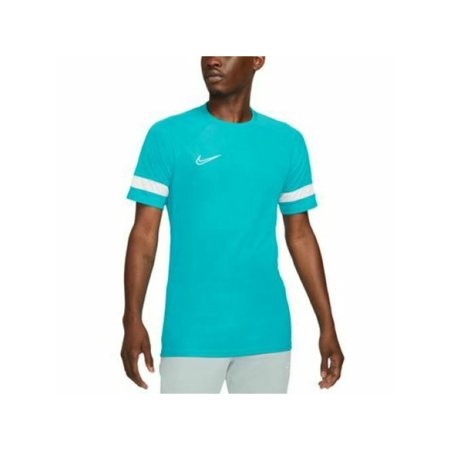 Nike NIKE Mens Academy Soccer Turquoise Classic Fit Moisture Wicking T-Shirt L Blue