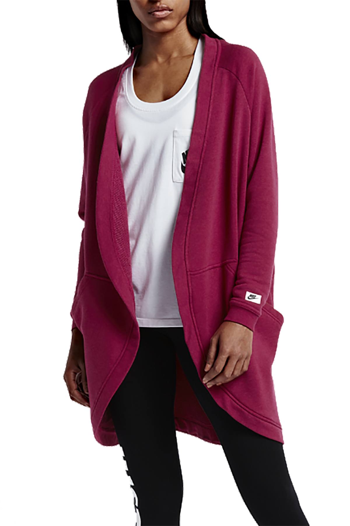 Nike Noble-Red Modern French-Terry Cardigan