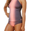 Nike Ombre High Neck Crossback Tankini Top in Crimson Pulse/Black