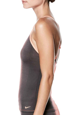 Nike Ombre High Neck Crossback Tankini Top in Crimson Pulse/Black thumbnail 4