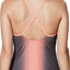 Nike Ombre High Neck Crossback Tankini Top in Crimson Pulse/Black