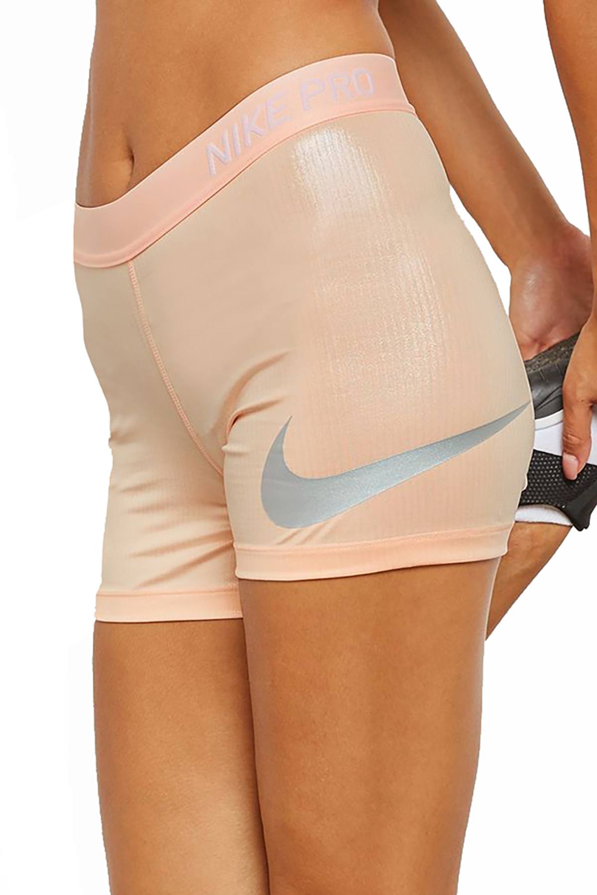 Nike Peach Metallic Pro 3'' Base-Layer Short