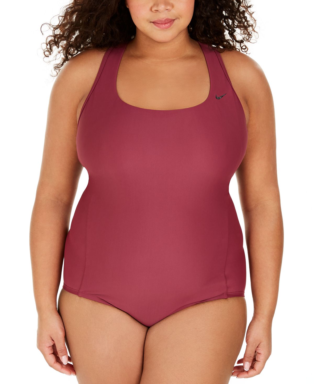 Nike Plus Solid Essential Crossback One-piece Swimsuit Villain Red