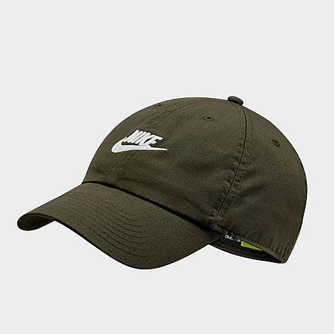 Nike Sportswear Heritage86 Futura Washed Adjustable Back Hat in Green/Rough Green 100% Cotton/Twill