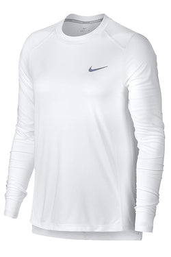 Nike White Dry Miler Running Top thumbnail 3